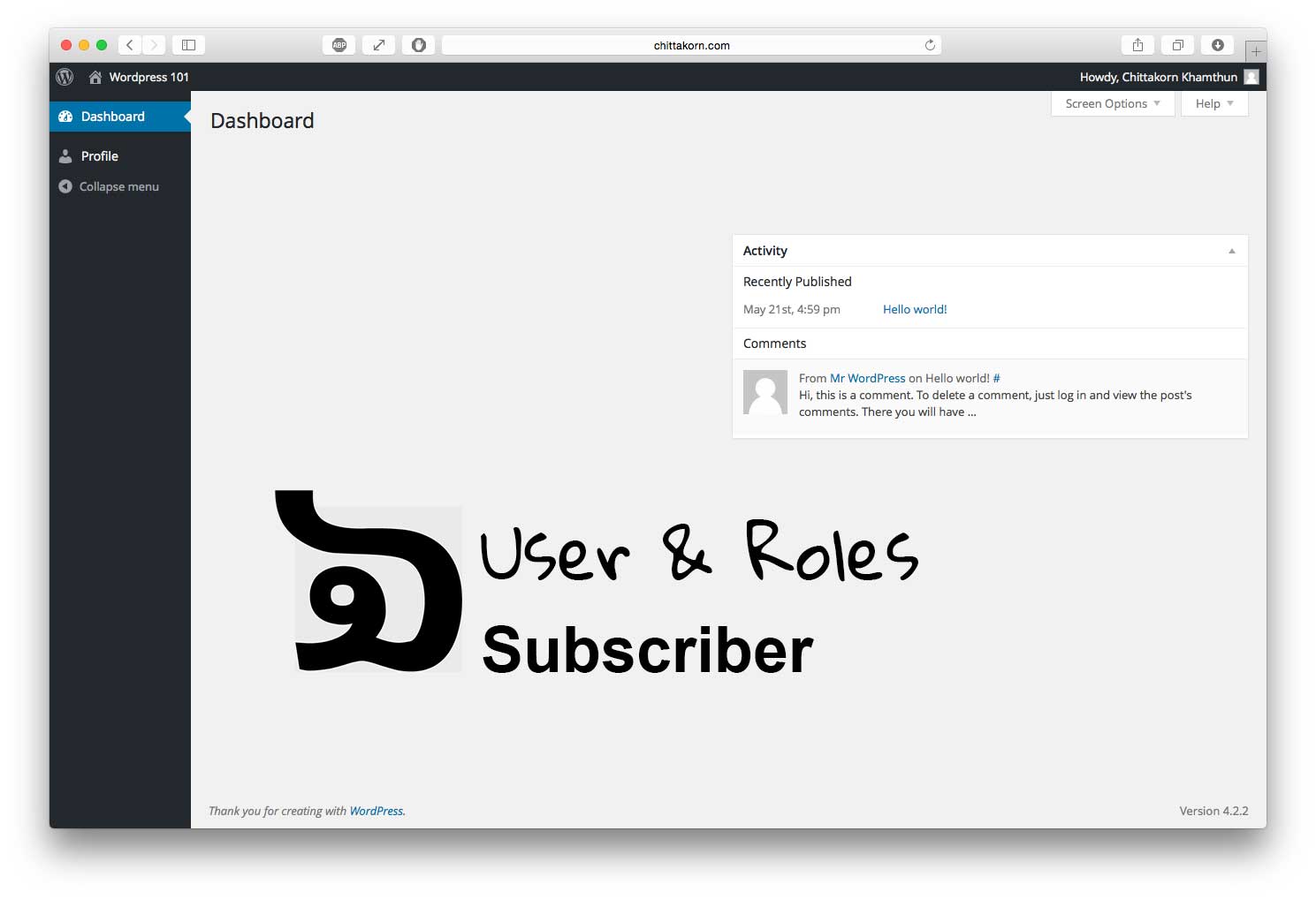 User & Roles-Subscriber